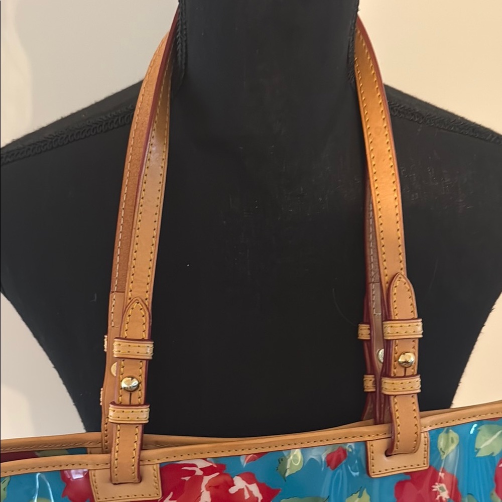 Dooney & Bourke Floral Tote Bag with Tan Straps - Picture 5 of 13